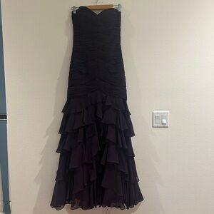 Bicici & Coty purple Formal Strapless Dress-Small ruched ruffle